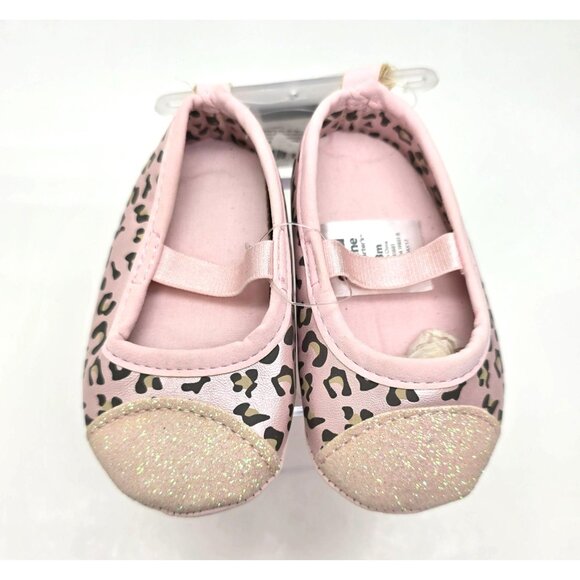 Baby Girls Pink Leopard Print Ballet Flat Shoes 0-3M NWT JJ3733 - Picture 6 of 7